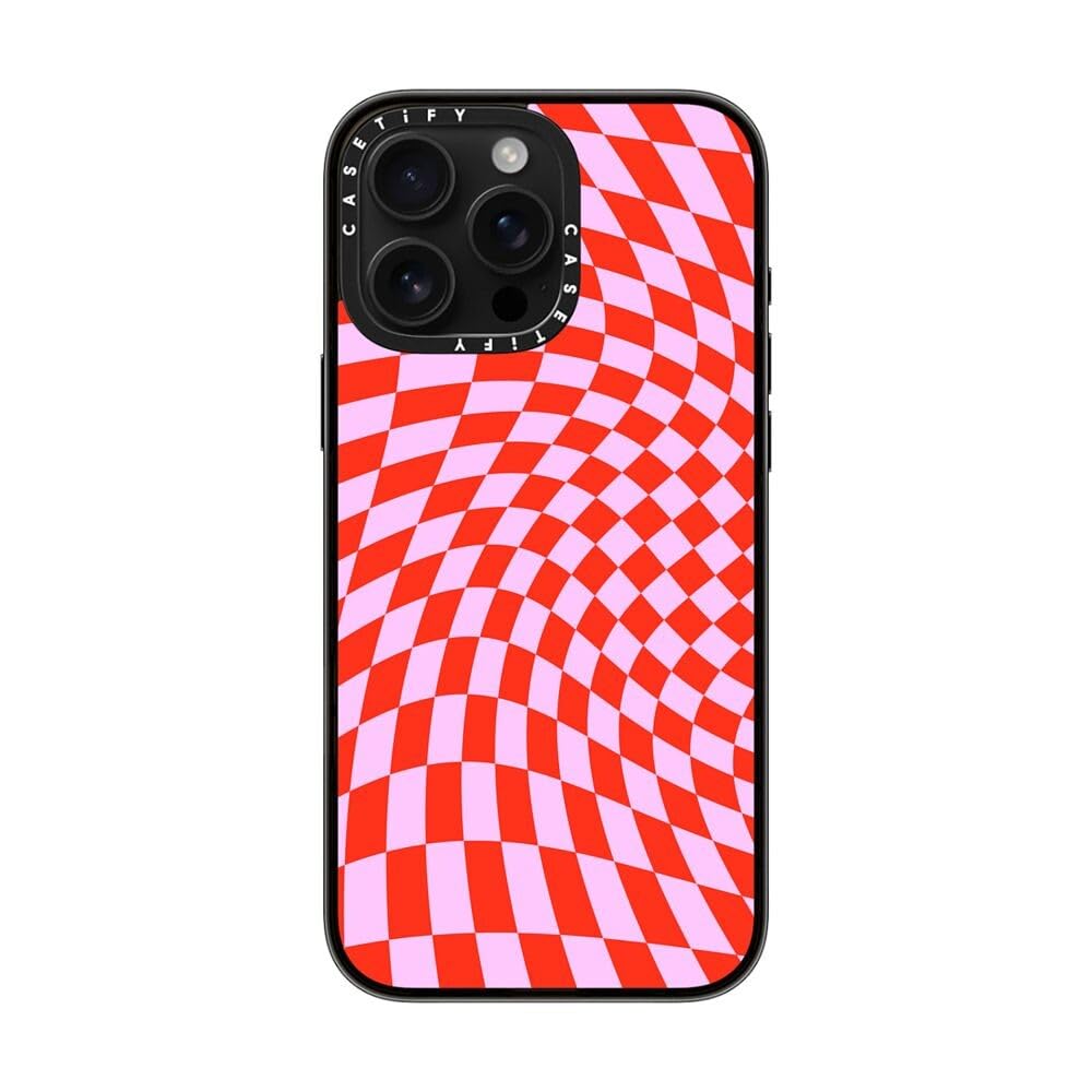 Casetify Compact Case For Iphone 16 Pro Max [Lightweight / 4 Ft. 2X Military Grade Drop Protection/Slim]   Strawberry Checkers