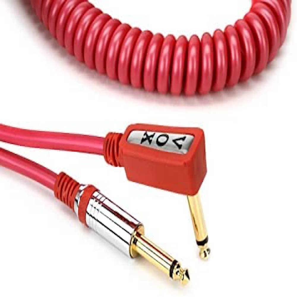Vox Vcc090 Red Coiled 1/4'' Cable With Mesh Bag, 29.5'