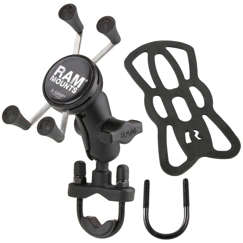 Ram Mounts X-Grip Small Phone Mount With Handlebar U-Bolt Base Ram-B-149Z-A-Un7U With Short Arm For Motorcycle, Atv/Utv, Bike