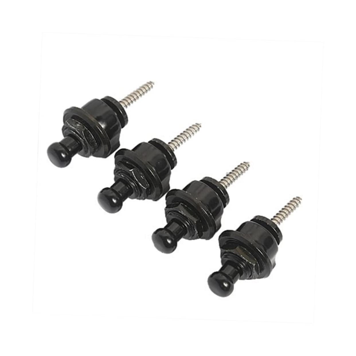 Yardwe 4pcs Round Head Guitar Strap Locks Acoustic Electric Bass Guitar Locks Black
