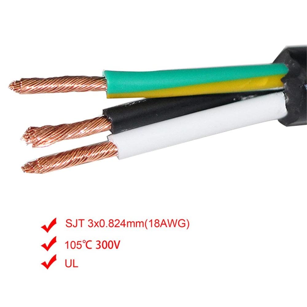 Us Standard Laptop Power Cord   6Ft / 1.8M 18Awg Nema 5 15P To Iec 60320 C5 Universal 3 Prong Ac Power Cable Replacement Desktop