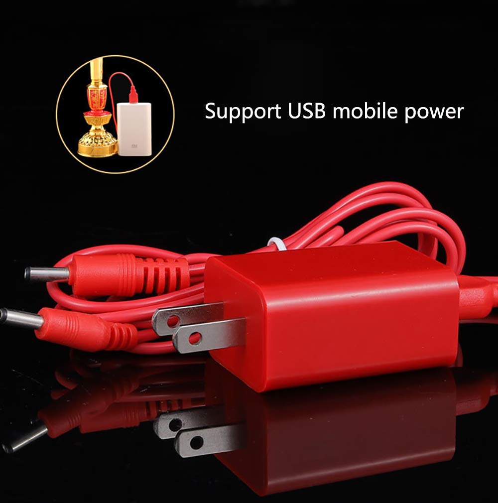 Omeet Led Retro Chinese Candle Lamp Vintage Style Retro Nostalgic Ancient Chinese Style Buddhist Supplies   1 Pair