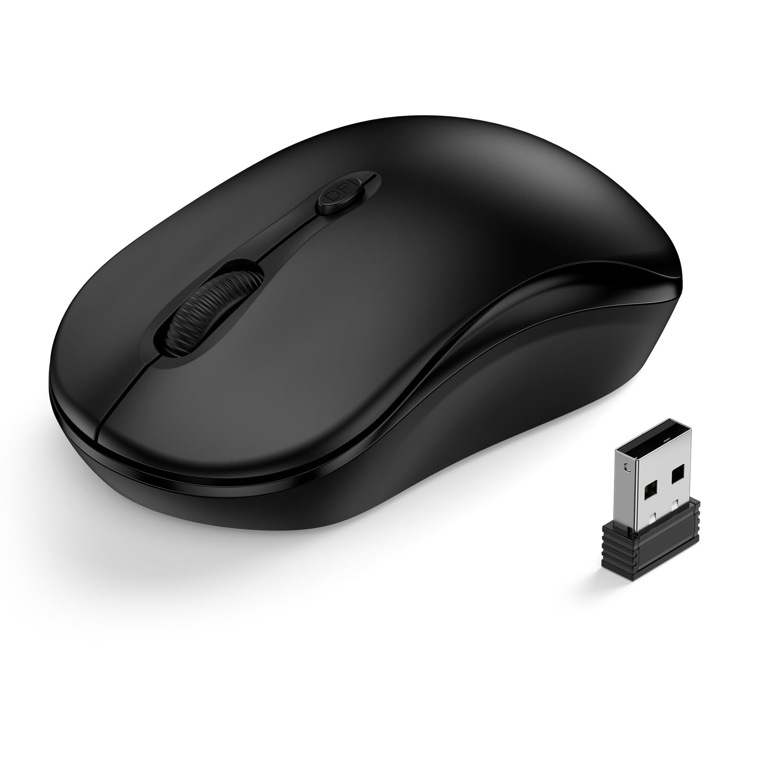 Wireless Mouse for Laptop, 2.4GHz Computer Mouse for Work, 12-Month Battery Life, 3 Adjustable DPI 800/ 1200/ 1600, Office Cordl