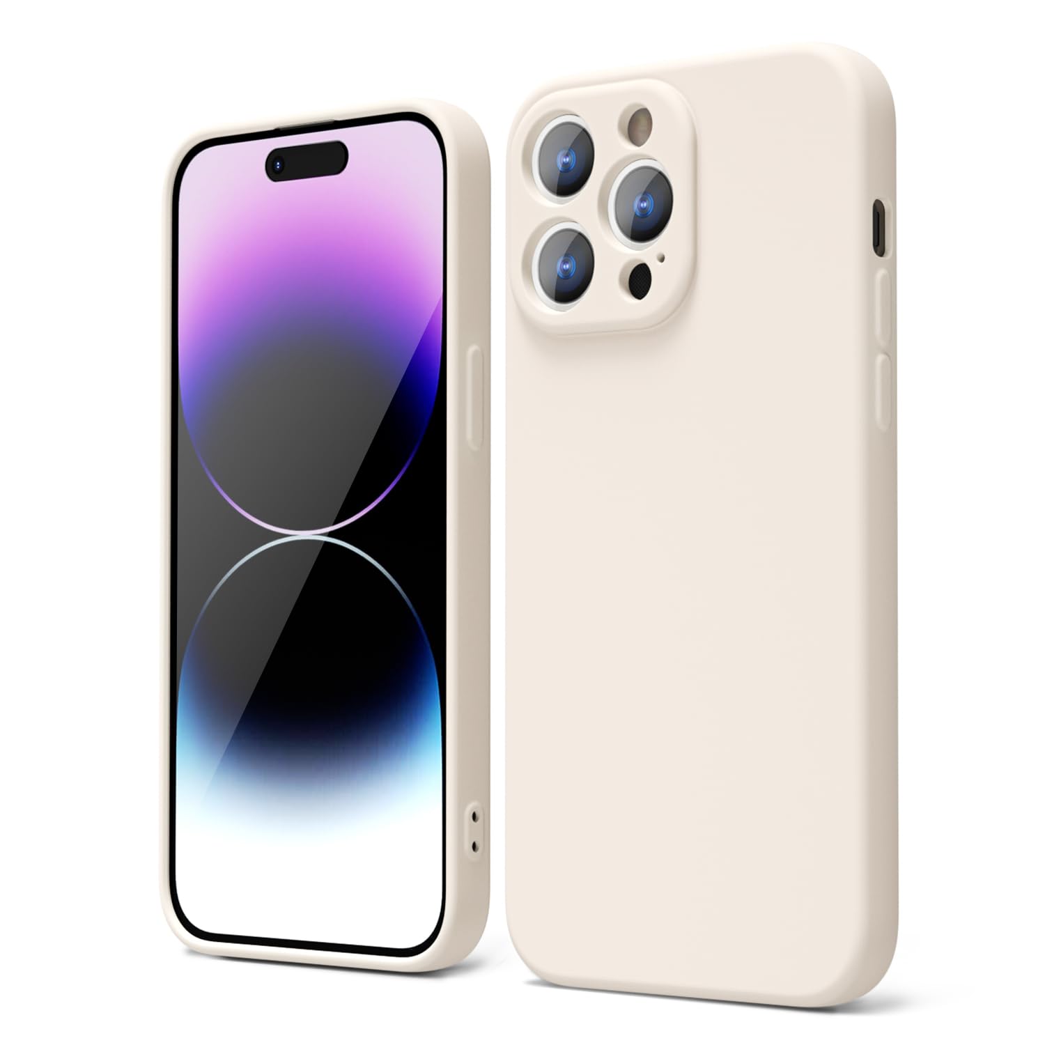 Oakxco For Iphone 14 Pro Max Phone Case Liquid Silicone, Cute Thin Slim Soft Rubber Tpu Plain Smooth Gel Cover For Women Girl Ae