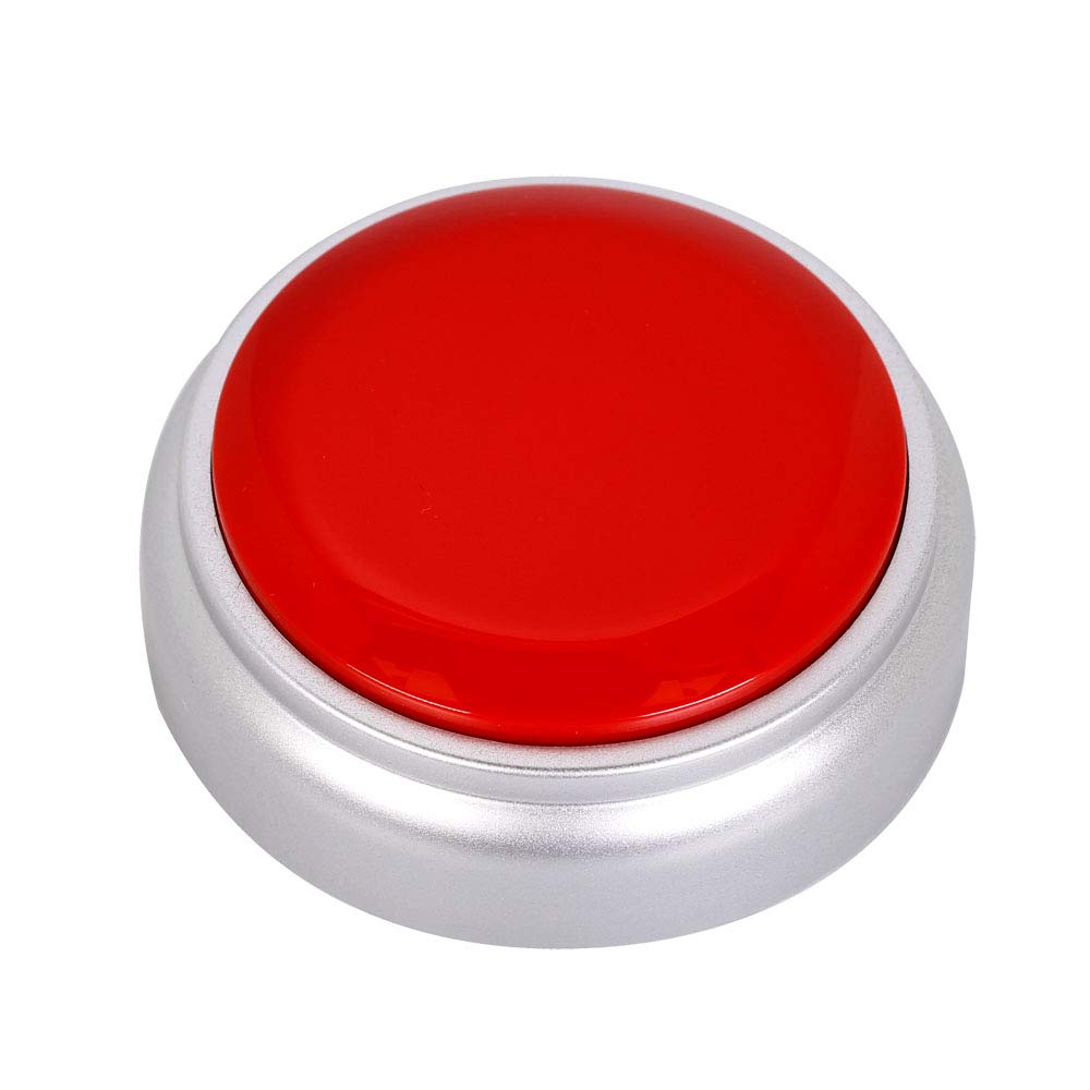 Voice Recording Button Easy Button Record 30 Seconds Talking Message Funny Office Gift Battery Powered Recordable Sound Buttons(Red+Silver)