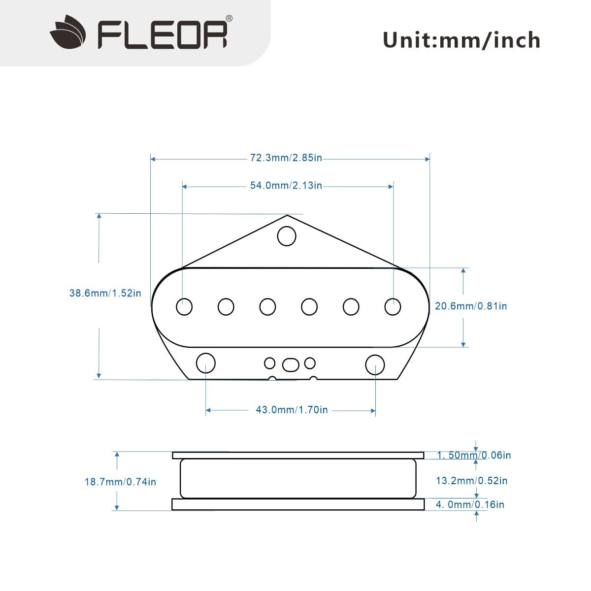 Fleor Alnico 5 Black Tl Bridge Pickup For Tl Style Electric Guitar Pickup Part