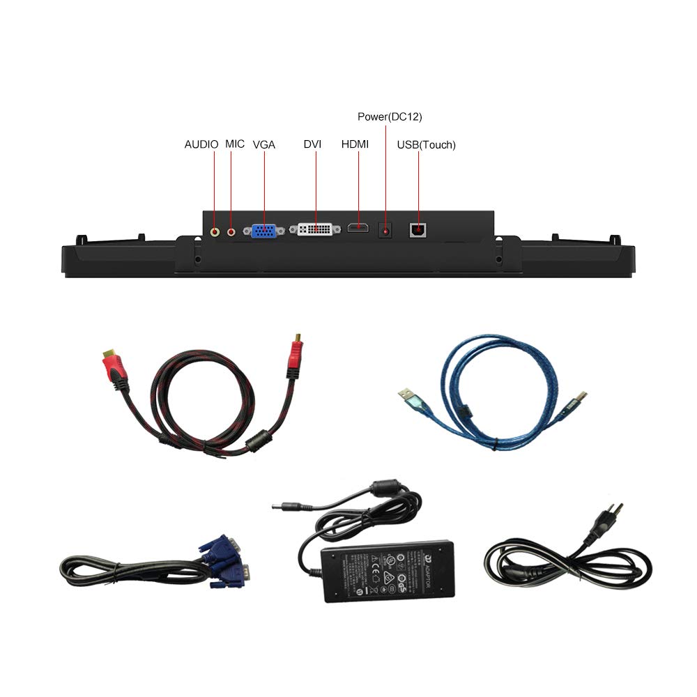 Greentouch 19 Inch Ultra Slim Touch Open Frame Monitor, Hdmi/Vga/Dvi Interface, 1280 X 1024 Resolution, Industrial Touch Display