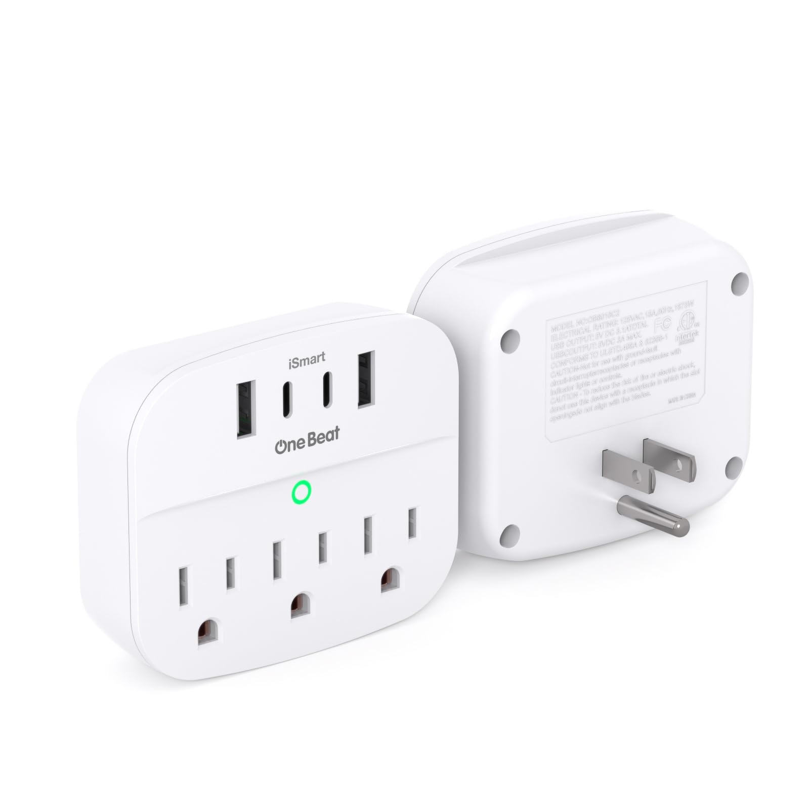 2 Pack Multi Plug Wall Outlet Splitter With Usb, Non Surge Protector For Cruise Ship, Cruise Outlet With 3 Wall Outlets 4 Usb Wa