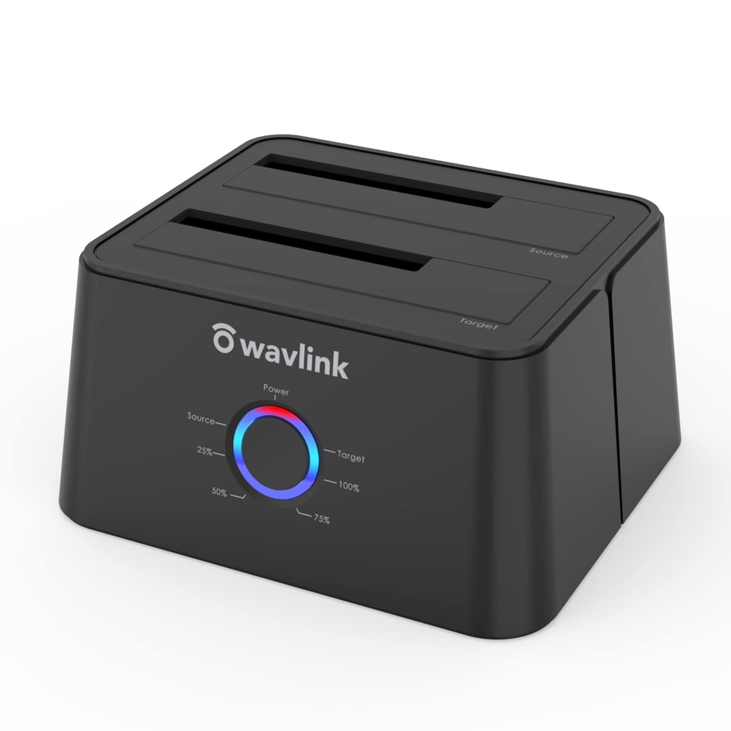 Wavlink Usb 3.0 And Usb C To Sata Dual Bay External Hard Drive Docking Station For 2.5/3.5 Inch Hdd/Ssd With Uasp (6Gbps), Support Offline Clone/Duplicator Function [16Tb X2 ] Black