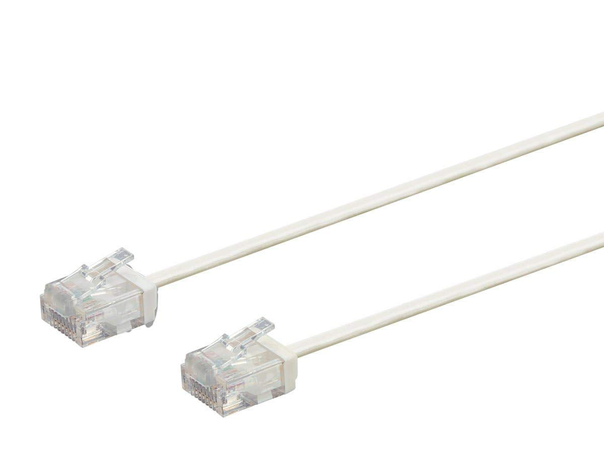 Monoprice Cat6 Ethernet Patch Cable   Snagless, 550Mhz, Utp, 32Awg, 0.5 Feet, White   Micro Slimrun Series