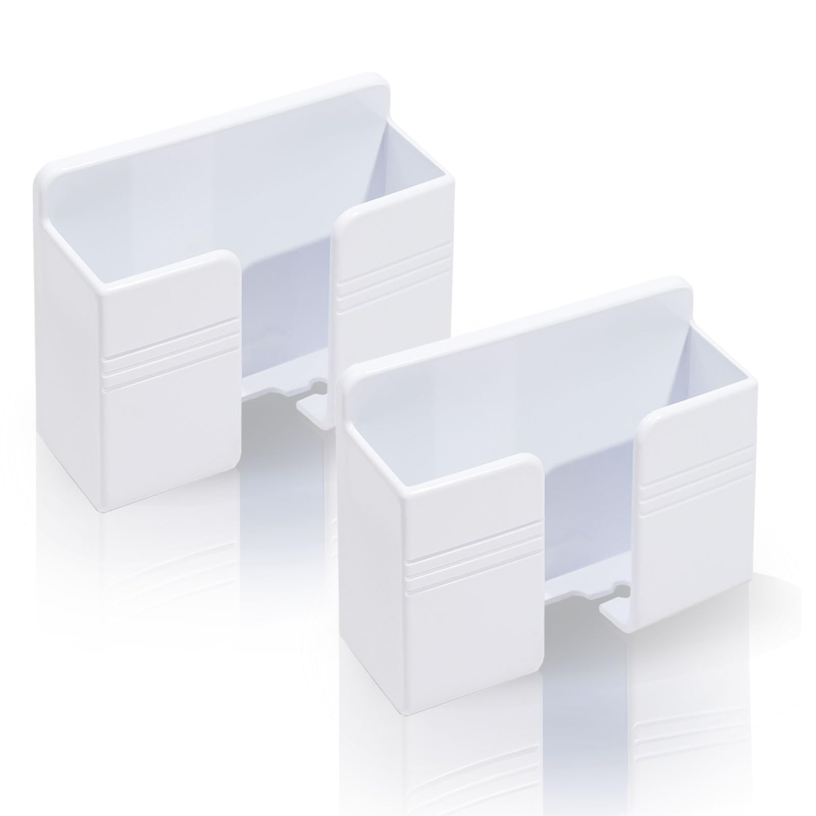 Grlitra 2 Pcs Wall Mount Phone Holder With 3M Adhesive Phone Stand With Data Cable Receiving Hole, Phone Charger Stand Remote Co