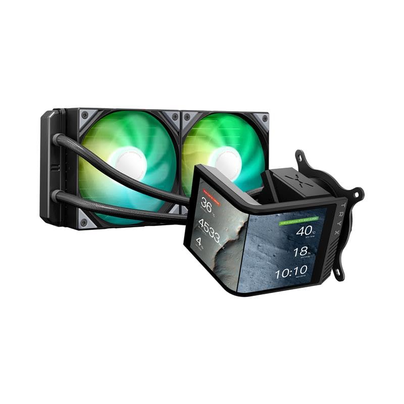 TRYX Panorama SE 240 ARGB 240mm AIO Rotatable 6.67 AMOLED Curved Screen 3D Anamorphic Effect Customizable AIO Cooler 240mm Ase