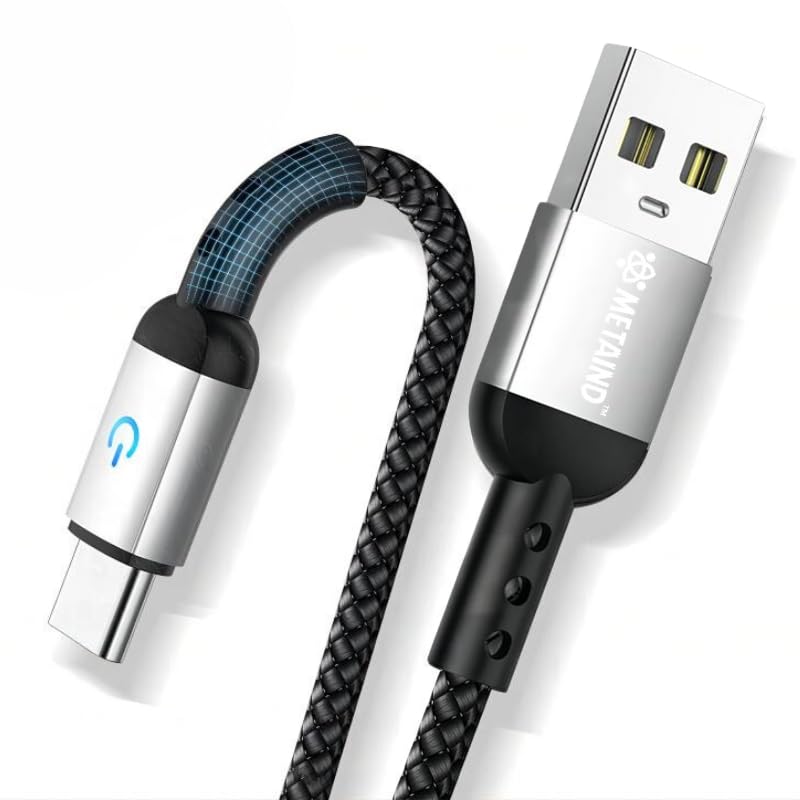 Metaind Unbreakable 3A Fast Charging Braided TypeC Cable For Smartphones, Tablets, And Other TypeC Devices | 480Mbps Data Tran