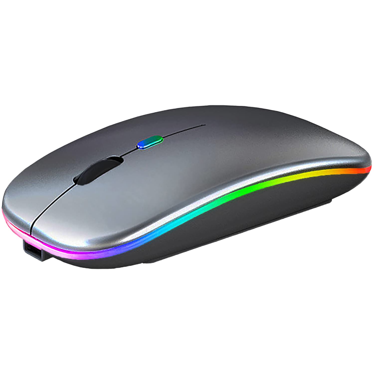 Wreanu Wireless Bluetooth Mouse,Led Rechargeable Silent Slim Laptop Mouse,Portable(Bt5.2 Or Usb Receiver) Dual Mode Computer Mou