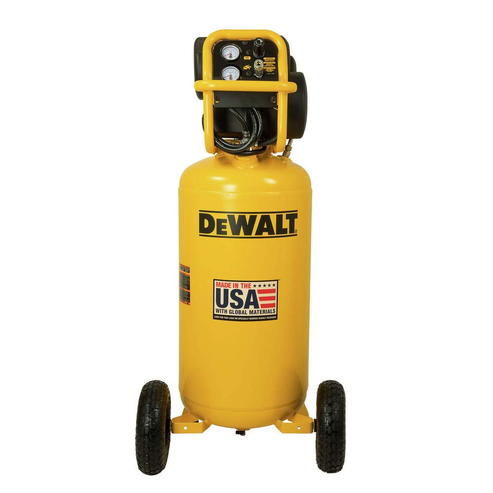 Dewalt 27 Gallon Vertical Air Compressor, Portable 1.7 Hp, Oil Free, Low Volt Easy Start Motor, 78 Dba, 5.1 Scfm At 90 Psi, 6.8