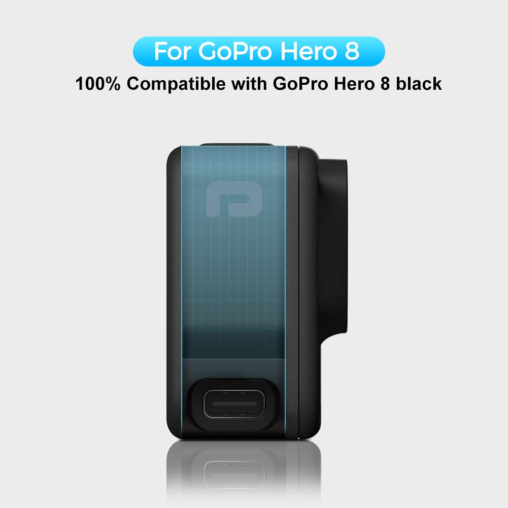 Parapace Replacement Side Door For Gopro Hero 8 Black,Usb Pass Through Charging Battery Cover Removable Type C Port Adapter Repair Part Camera Accessories(Pp 227)