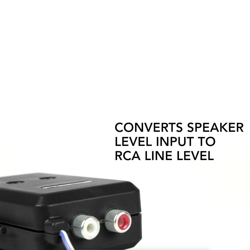 Scosche LOC2SL Line Output Converter with Remote Control Knob   2CH High/Low RCA Converter Car Audio   Ideal for Subwoofer Amp   Line Level Converter for Car Stereo   Easy Installation   Quality Sound