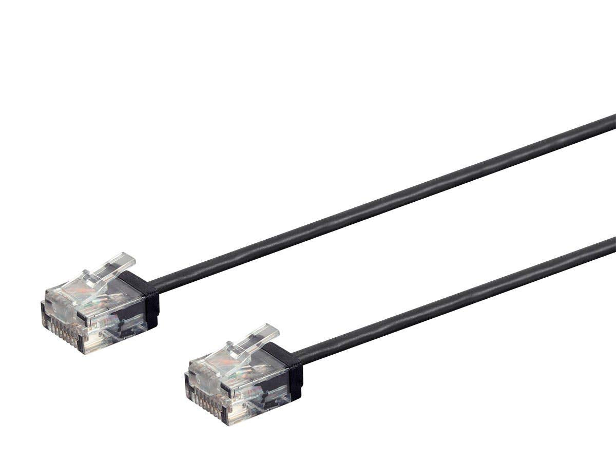 Monoprice Cat6 Ethernet Patch Cable   Snagless, 550Mhz, Utp, 32Awg, 7 Feet, Black   Micro Slimrun Series