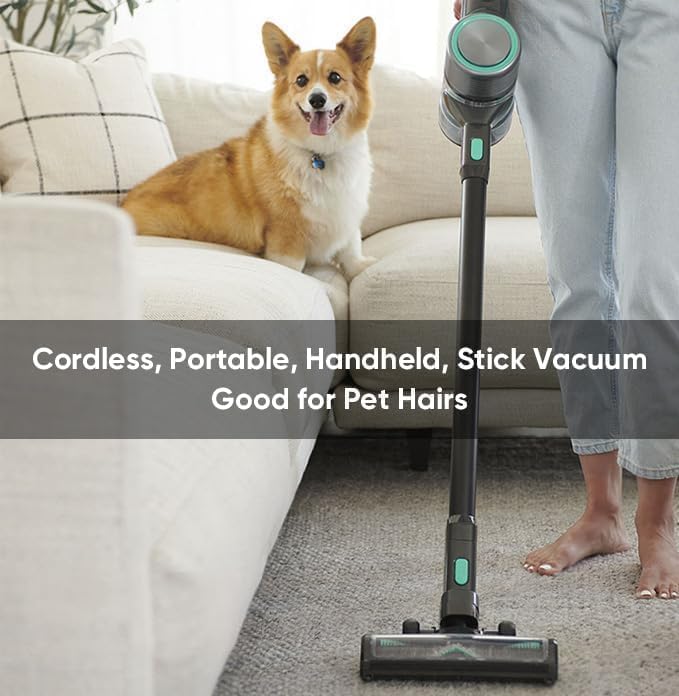 Wyze Cordless Vacuum S With 20Kpa Powerful Suction, Lightweight Stick With Hepa Filter, 300W Powerful Brushless Motor, 40Mins Ru