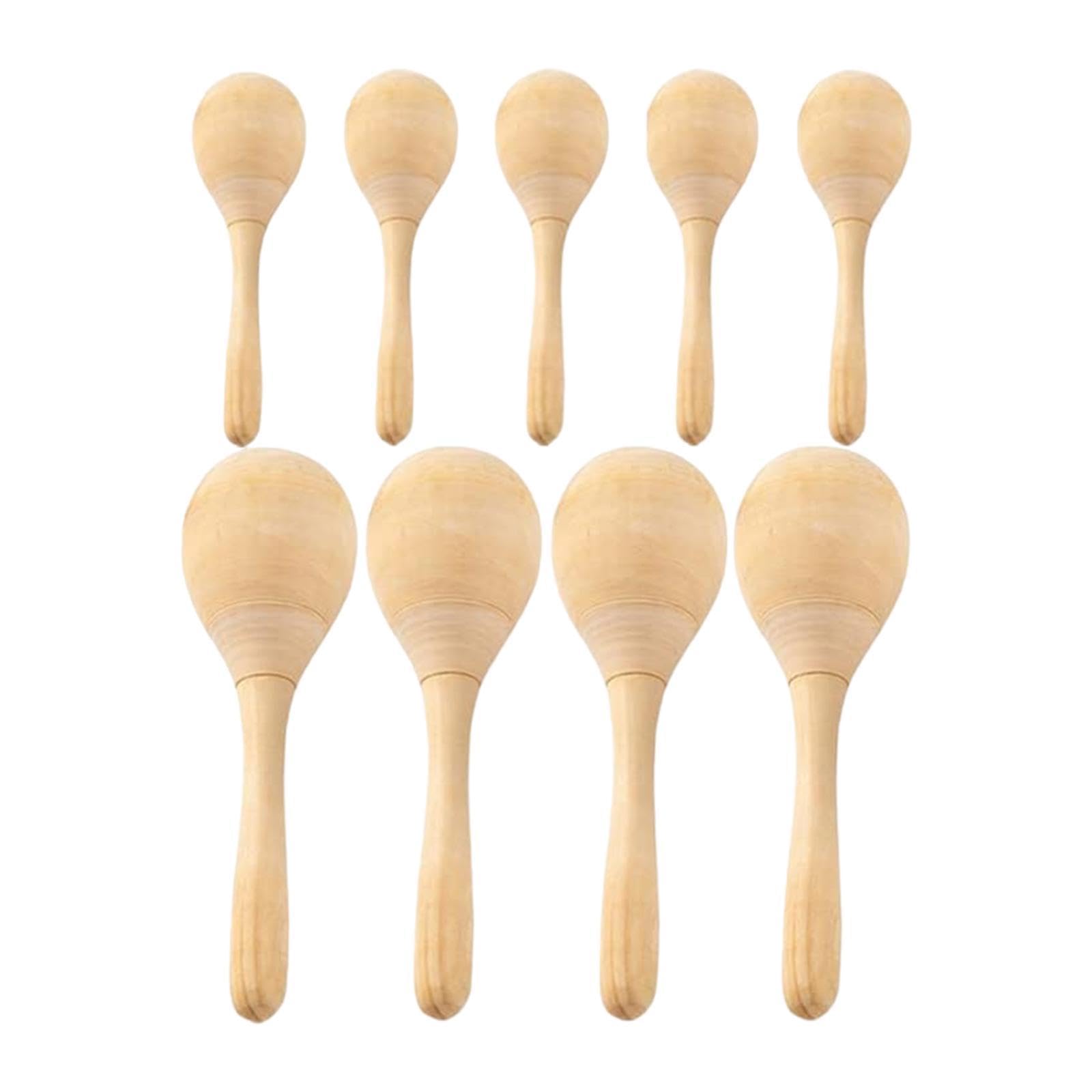 THE STYLE SUTRA Wooden Maracas DIY Hand Painted Maracas for Holiday Baby Shower Party Favors 9Pcs