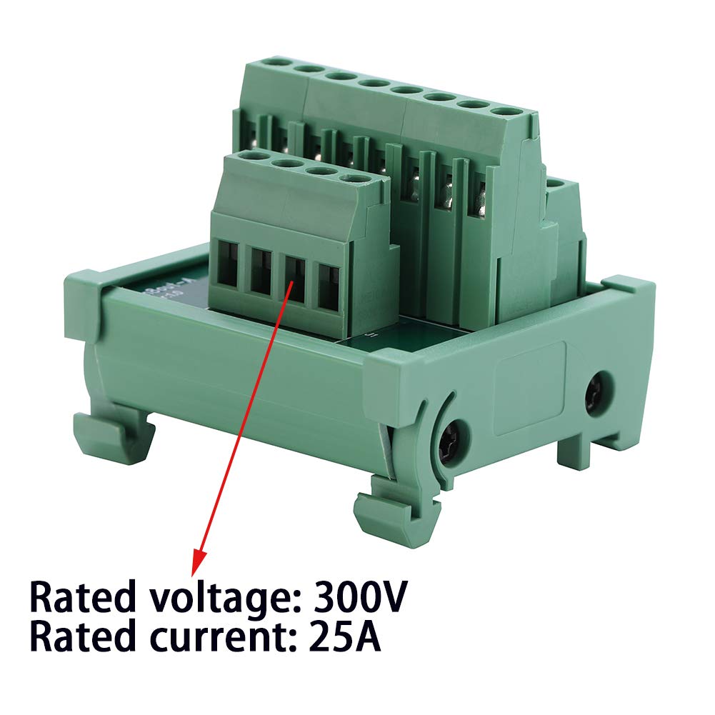 Anmbest 2 In 8 Out Terminal Blocks Module, 25A Din Rail And Panel Mounting Power Distribution Breakout Board For Plc Servo Power