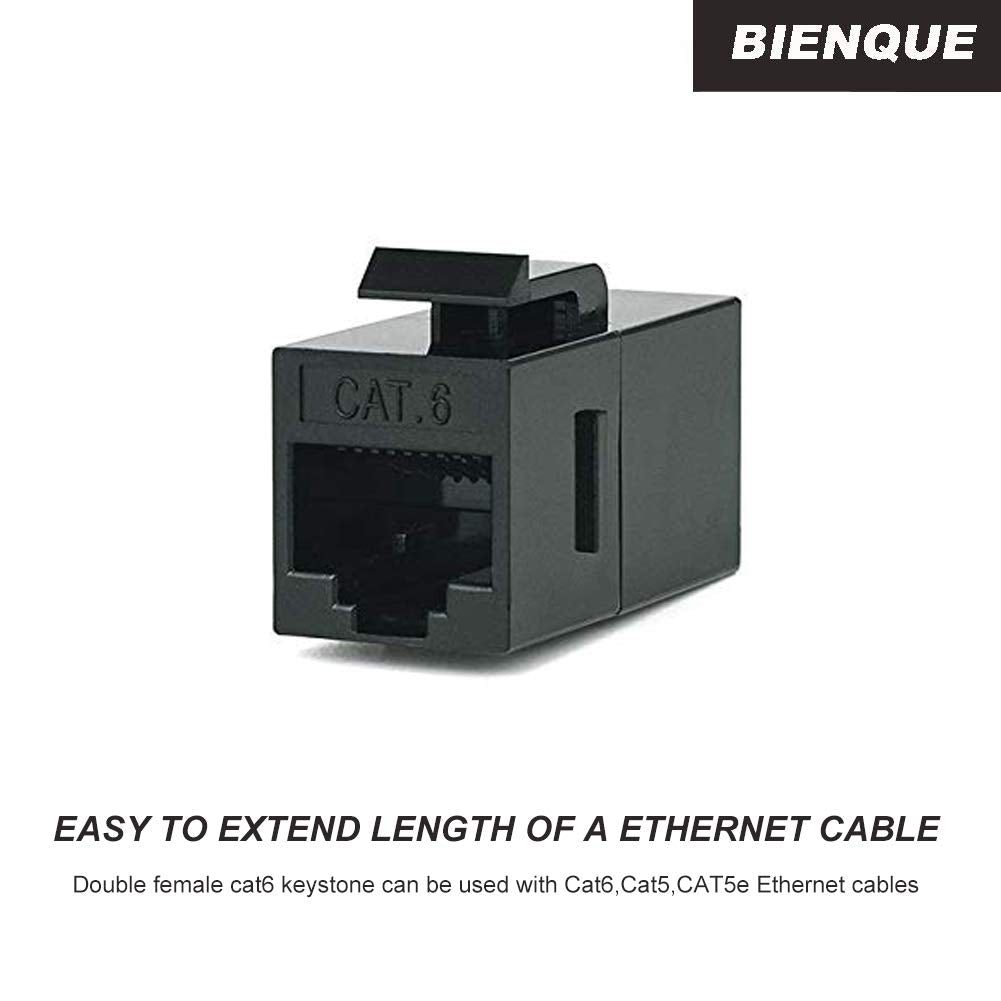 Bienque Rj45 Coupler, Rj45 Keystone Jack, Keystone Cat6 Coupler Female To Female (20Pack, Cat6/Cat5/Cat5E Ethernet Coupler Extender)�