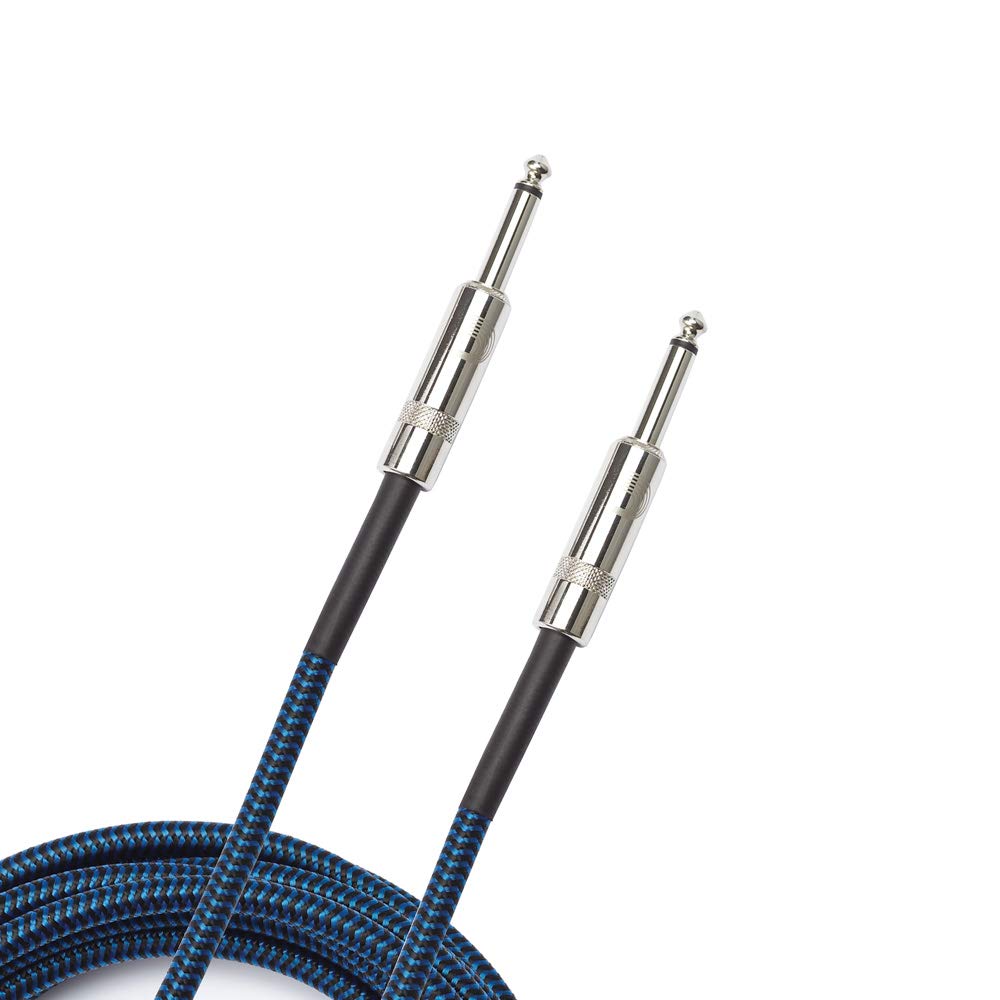 DAddario Guitar Cable - Guitar Lead - Instrument Cable - Guitar Accessories - Braided Cable - 15 Feet/4.57 Meters - Blue - 1 Pa
