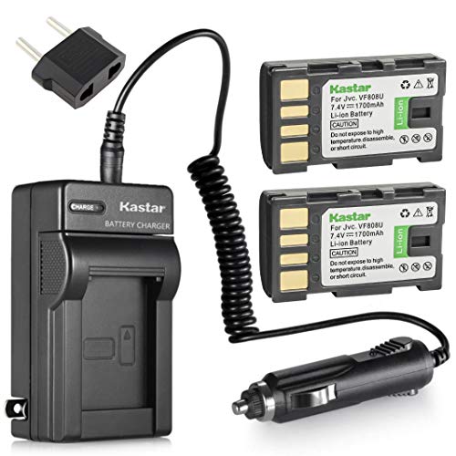 Kastar Bn Vf808 Battery (2 Pack) And Charger Kit For Jvc Bn Vf808, Bn Vf808U, Bn Vf815, Bn Vf815U, Bn Vf823, Bn Vf823U And Jvc M