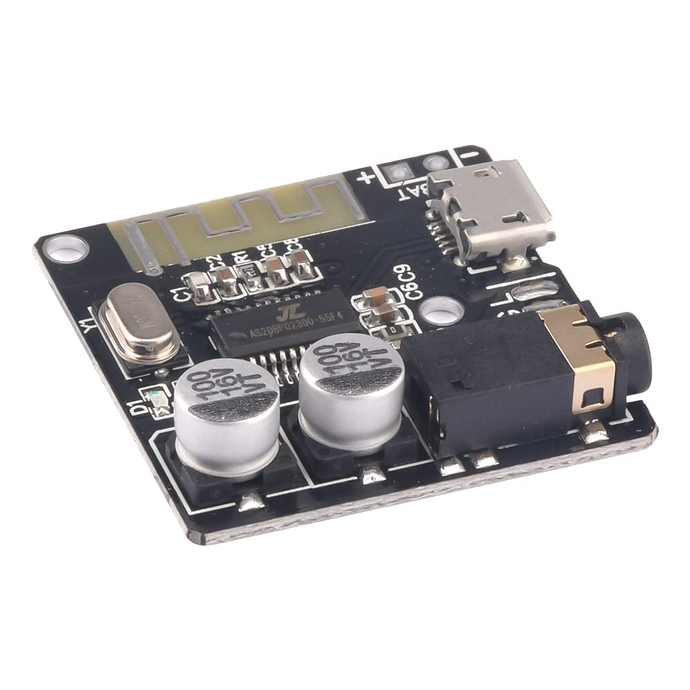 5Pcs Audio Receiver Module, Aideepen Bt 5.0 Stereo Audio Amplifier 3.7 5V Mp3 Decoder Board Car Speaker Audio Amplifier