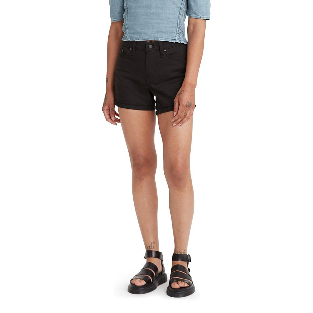 Levis Womens Mid Length Shorts, Black And Black, 31