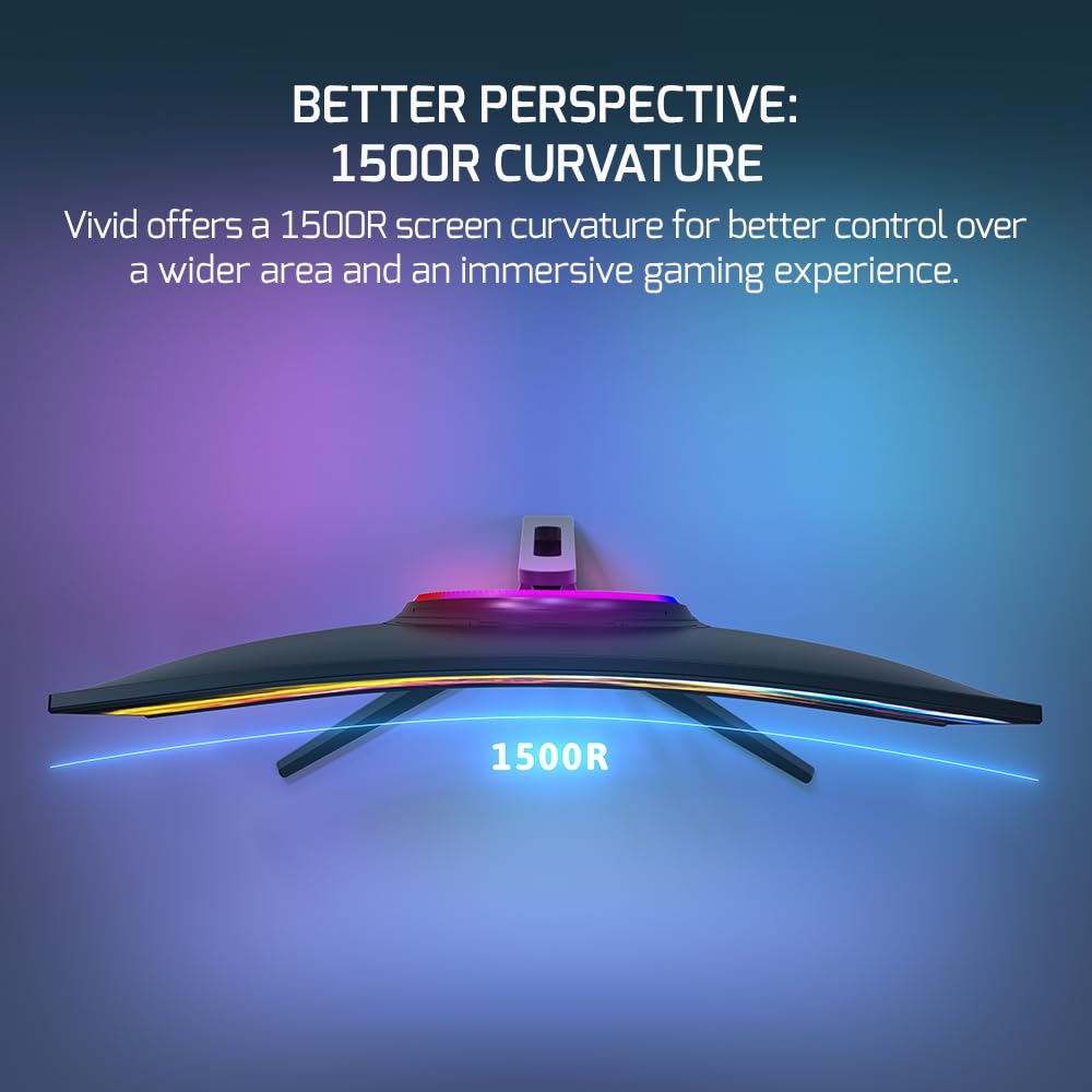 Gamepower V80 27 Inch Curved Gaming Monitor, 280Hz 1080P Display, 0.5Ms Response Time, Va Panel, Amd Freesync, Hdr Support, 125%