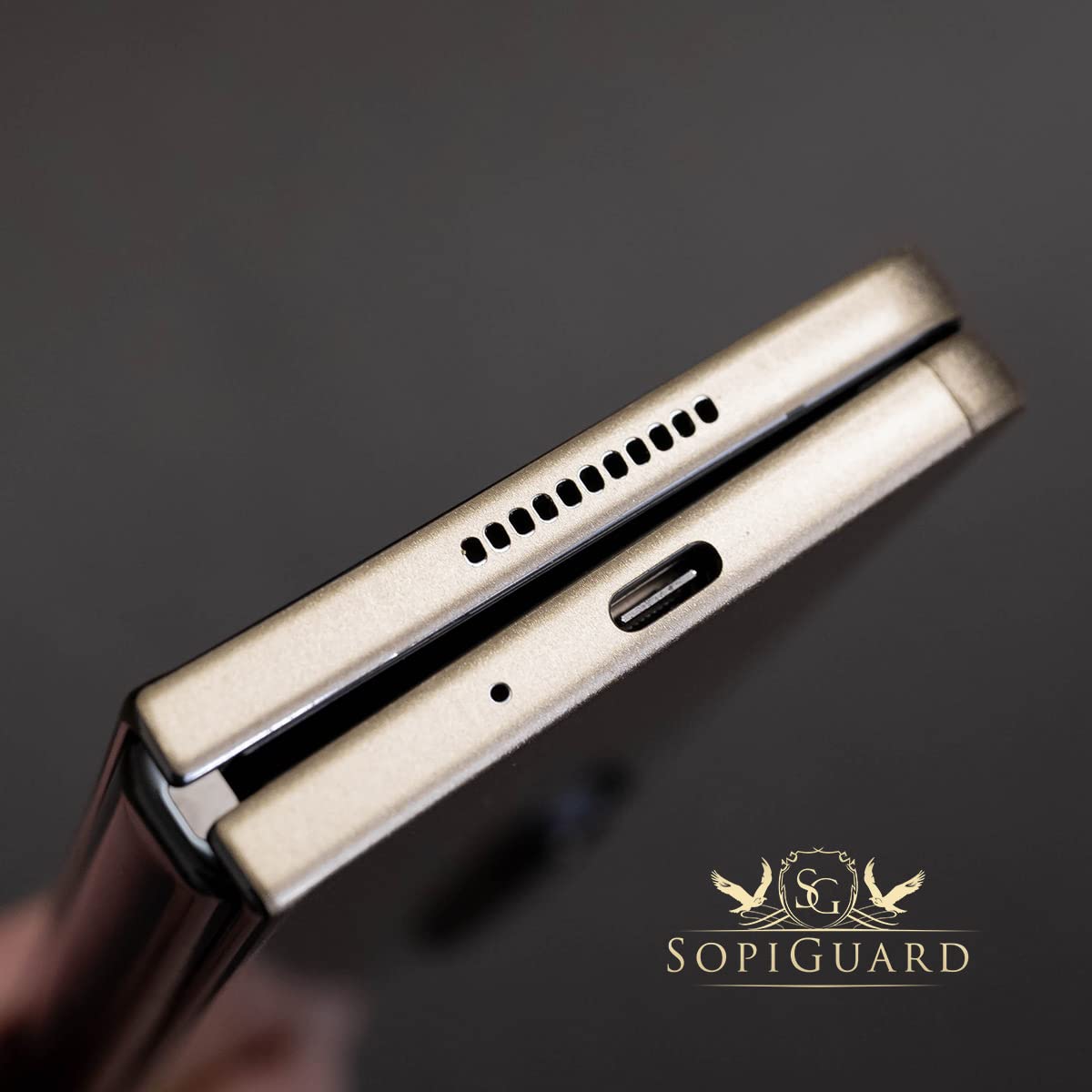 Sopiguard Sticker Skin For Samsung Z Fold4 Full Body Wrap Precision Edge To Edge (Gloss Navy Blue)