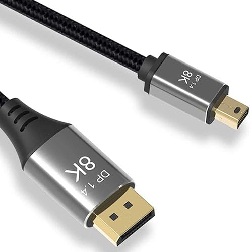 Cabledeconn 2M 6.6Ft Mini Dp To Displayport 8K Cable 8K(7680X4320)@60Hz 4K@144Hz Displayport 1.4 Bi Directional Transmission Dis