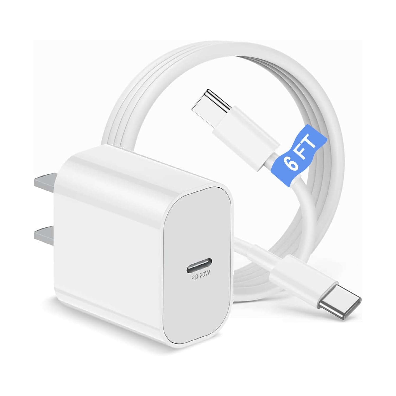 Iphone 16 15 Charger Block/6Ft Type C To C Cable Cord Long, 20W Usb C Fast Charging Plug For Apple Iphone 16 Pro Max/16 Plus/15