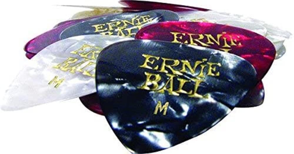Ernie Ball Guitar Picks, Medium, Assorted Perloid, 24 Pack (P09166)