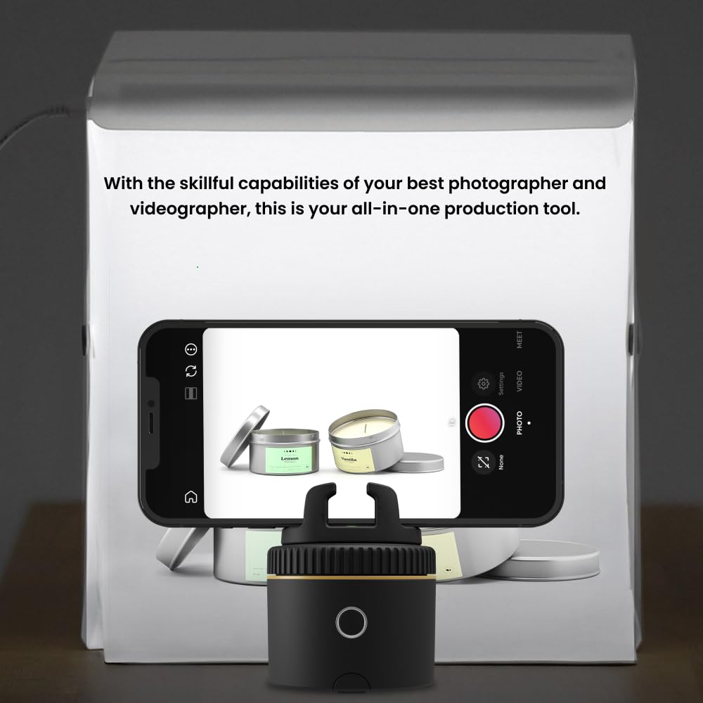 Pivo Pod Gold E-Commerce Edition - Auto Tracking Smartphone Holder & Tripod Mount For Content Creators And Online Sellers With 3