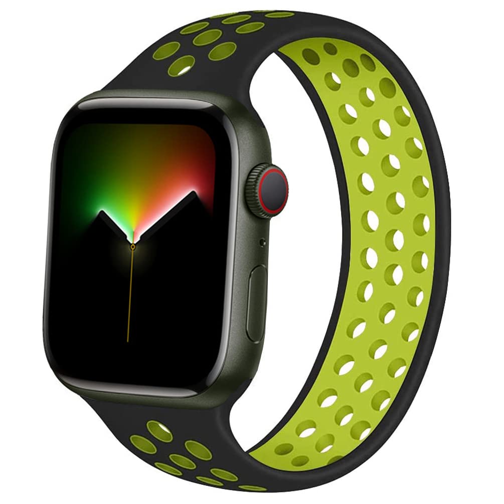 Almnvo Bands For Apple Watch Band 49Mm 45Mm 44Mm 42Mm,Sport Silicone Solo Loop Breathable Wristbands,Replacement Strap No Clasp