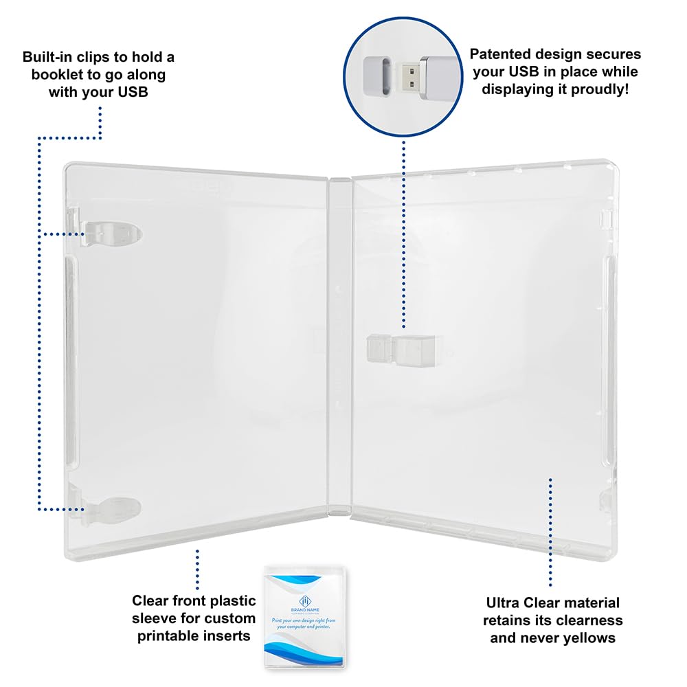 Flash Pac Usb Flash Drive Case Super Clear - 25 Pack