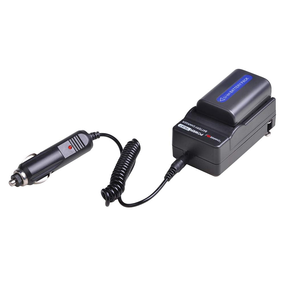 Powertrust 2 Pack Np Fm50 Np Fm50 Battery And Fast Charger For Sony Np Fm30 Np Fm51 Np Qm50 Np Qm51 Np Fm55H Trv280 Trv350 Trv25