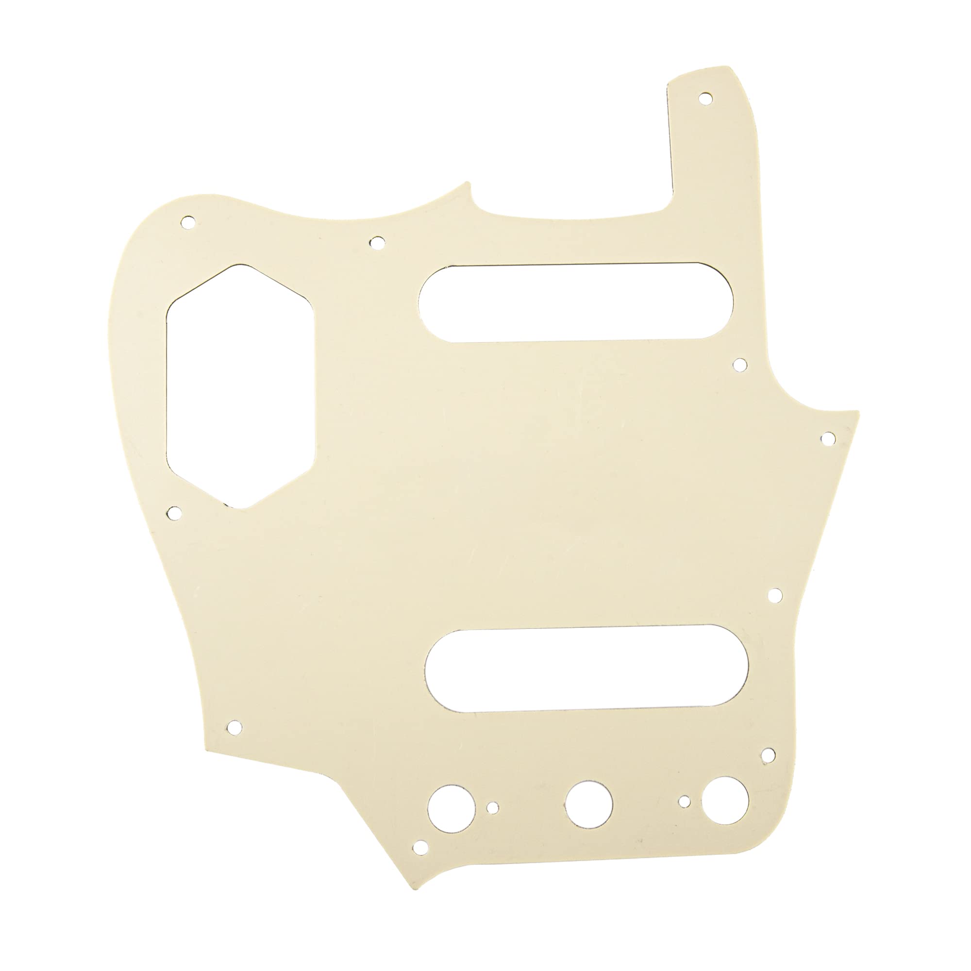1Pcs Yootones 10 Hole Vintage Style Guitar Pickguard Compatible With Fender American Jaguar (3Ply Cream)