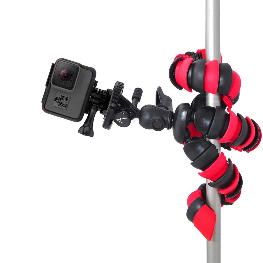 Acuvar 12 Inch Flexible Tripod W/Wrapable Legs. Quick Release Plate Great For All Gopro Hero Cameras + Tripod Mount