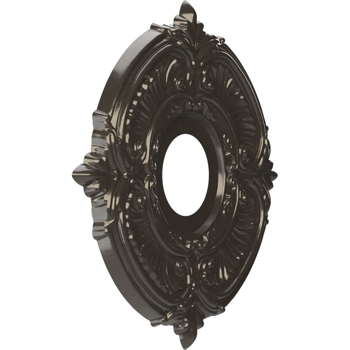 Ekena Millwork Cmp13Atcch Attica Thermoformed Pvc Ceiling Medallion (Fits Canopies Up To 5''), 13''Od X 3 1/2''Id X 3/4''P, Meta