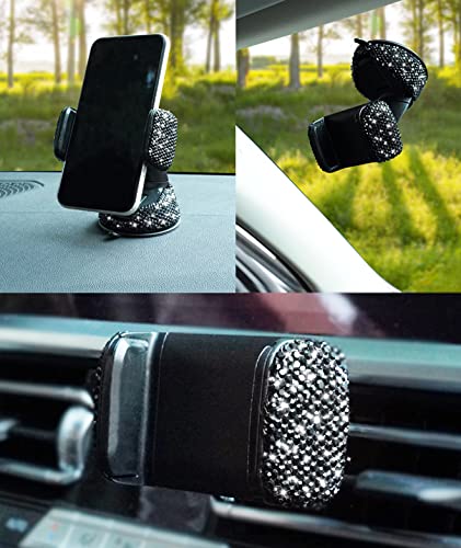 Ecmln Bling Car Phone Holder,Rhinestone Bling Crystal Car Phone Mount,With One Air Vent Base,Universal Cell Phone Holder For Das