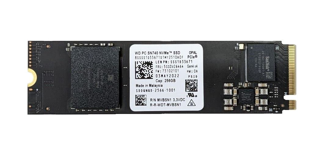 OEM Western Digital PC SN740 256GB M.2 PCI-e GEN 4X4 NVME SSD Internal Solid State Drive 80mm 2280 Form Factor M Key