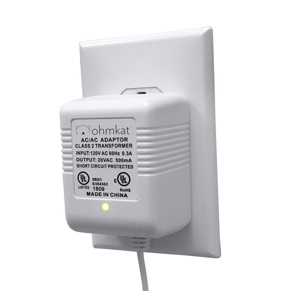 OhmKat Video Doorbell Power Supply - Transformer & Adapter for Nest - White - Model EC-001