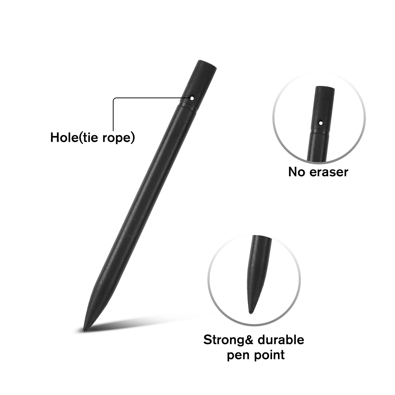 Cimetech 4.5 Inch Replacement Stylus Drawing Pen With Elastic Ropes For Kids Drawing Pads Lcd Writing Tablet (4 Pack)