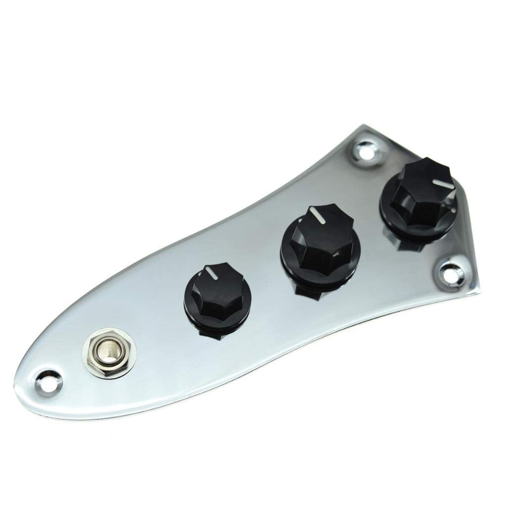 Kaish Fully Loaded Control Plate Pre Wired Control Plate With Wiring Harness For Jazz J Bass Chrome