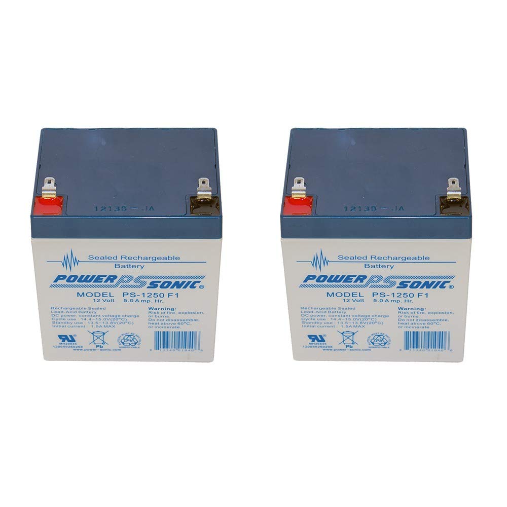 Power Sonic Genuine Ps 1250 F1 12V 5 Ah Sla Battery (2 Pack)