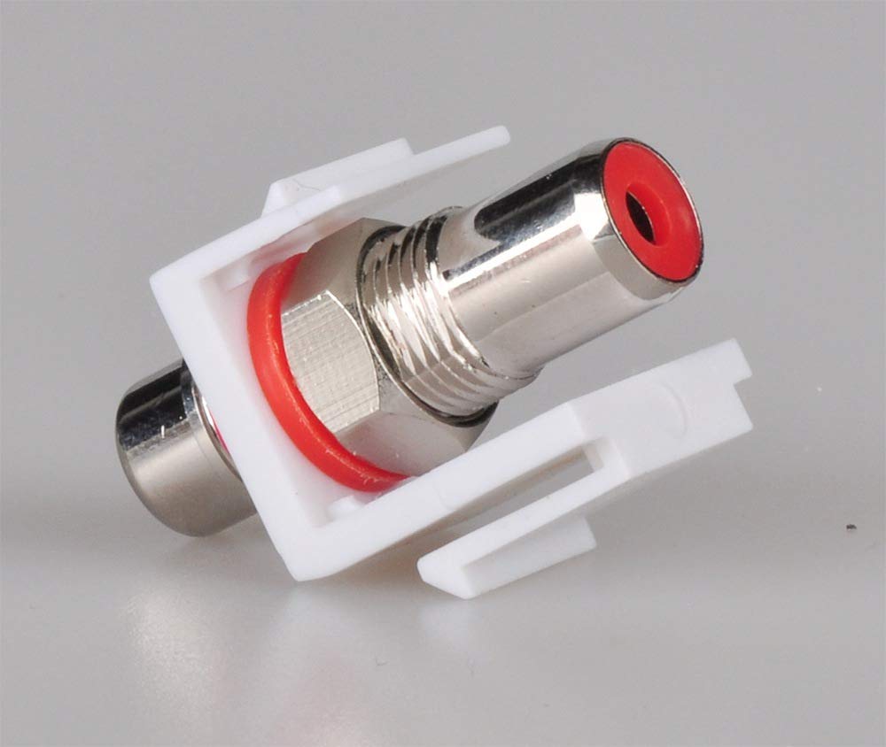 Rca Wall Plate, Httx White 2 Port Rca Wall Plate With Removable F/F Rca Keystone Jack Inserts For L/R Stereo Speakers