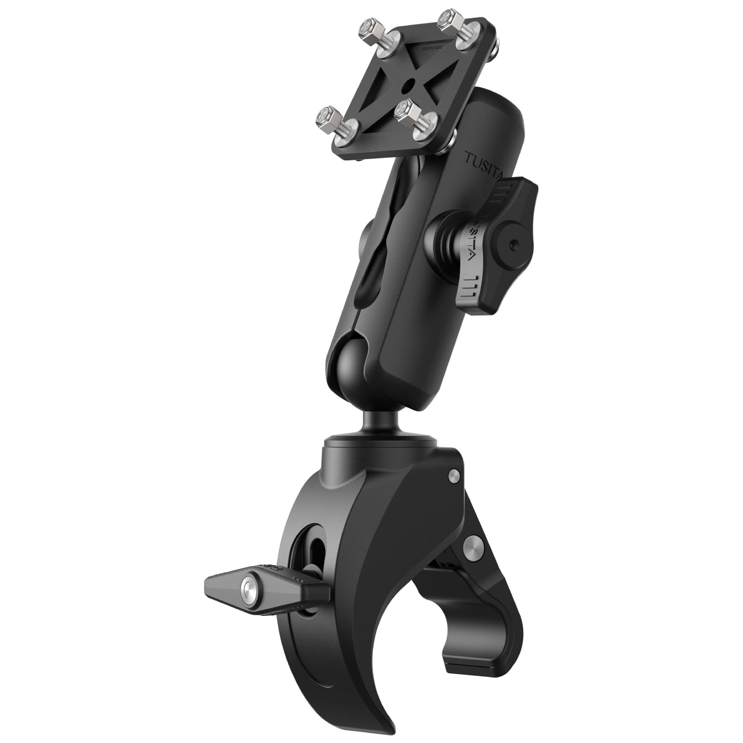 Tusita Motorcycle Atv/Utv Mount Compatible With Garmin Montana, Zumo Xt   Claw Clamp Base,Medium Arm